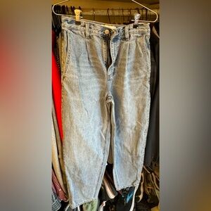 Gently worn, pre-washed Denim Forum high-waisted, tapered jeans; 30 L